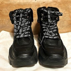Juicy Couture booty- Color: Black w/ white accents  Size: 6.5 (US) or. 4.5 (UK)